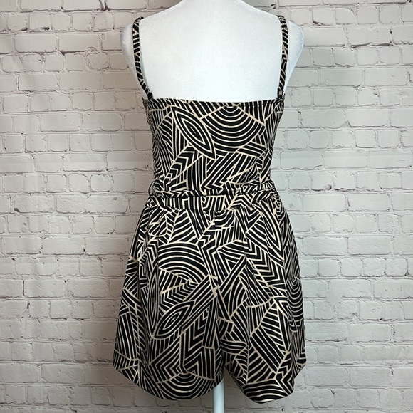 Vintage Tan and Black Belted Swim Romper - Picture 5 of 14